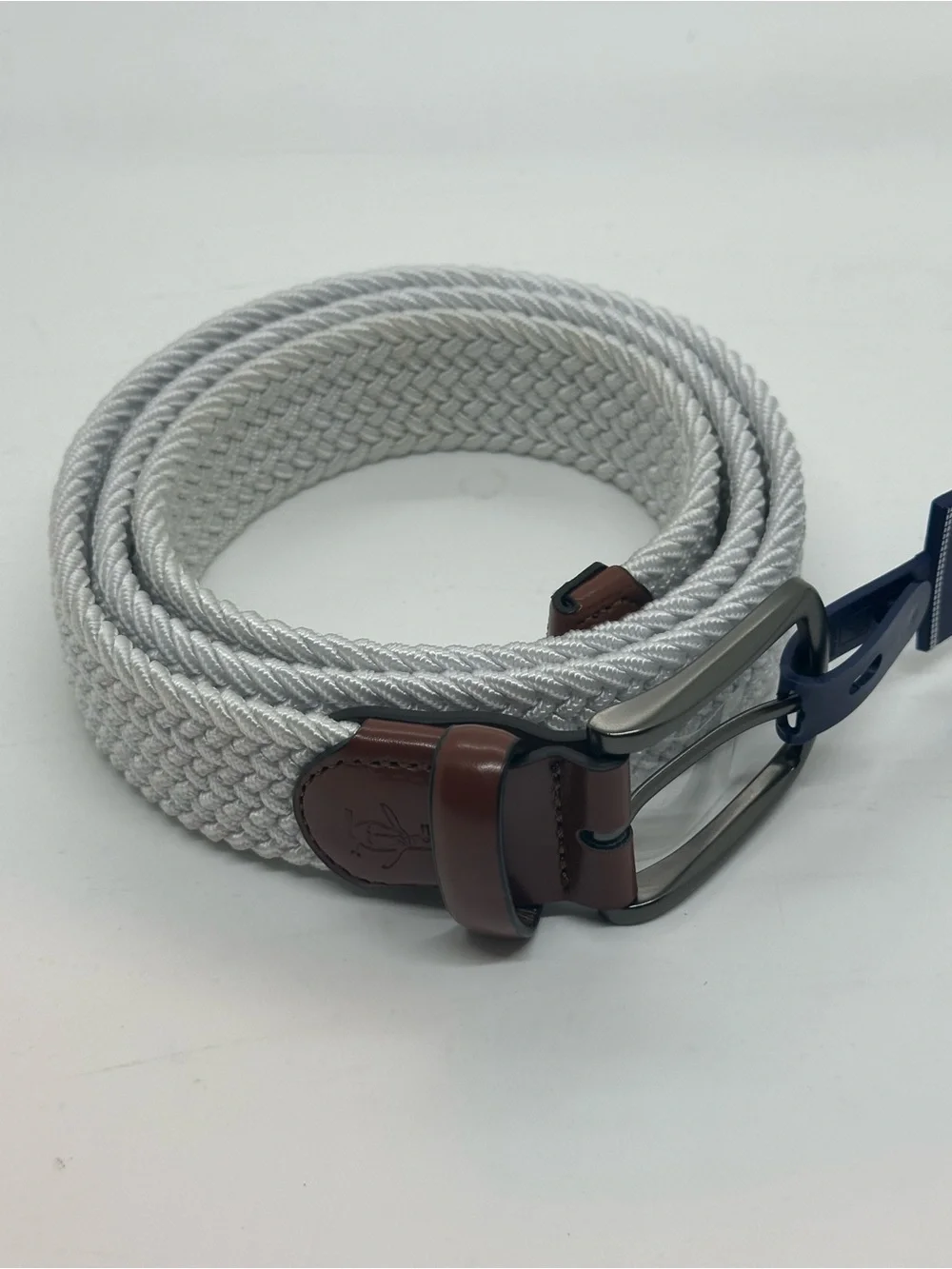 NWT Original Penguin White Braided Stretch Belt Men’s M 34-36